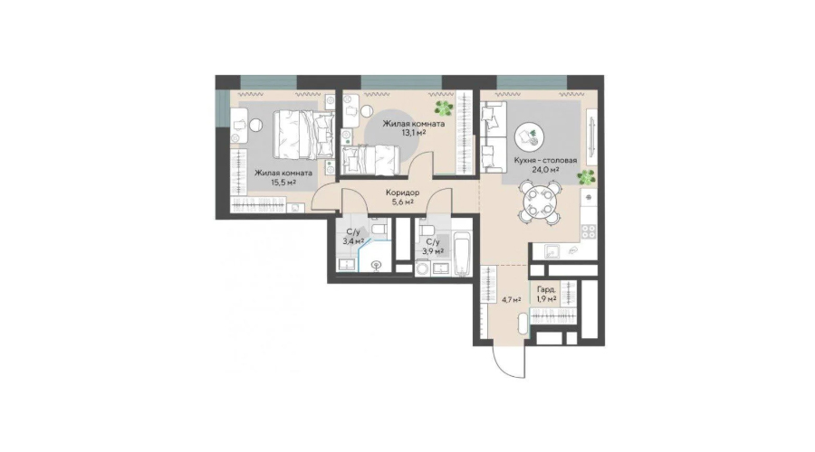 3-комн. квартира 97,1 м² купить в Екатеринбурге